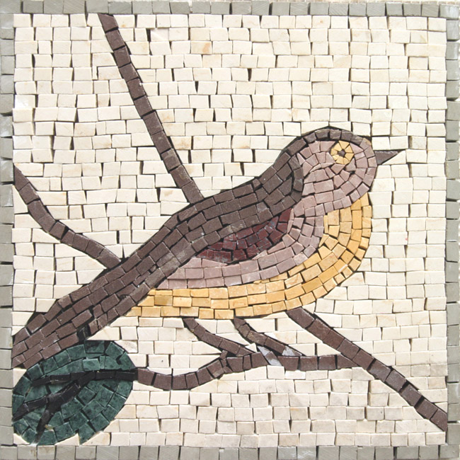 Small Bird Mosaic Backsplash Tile Mosaic Marble