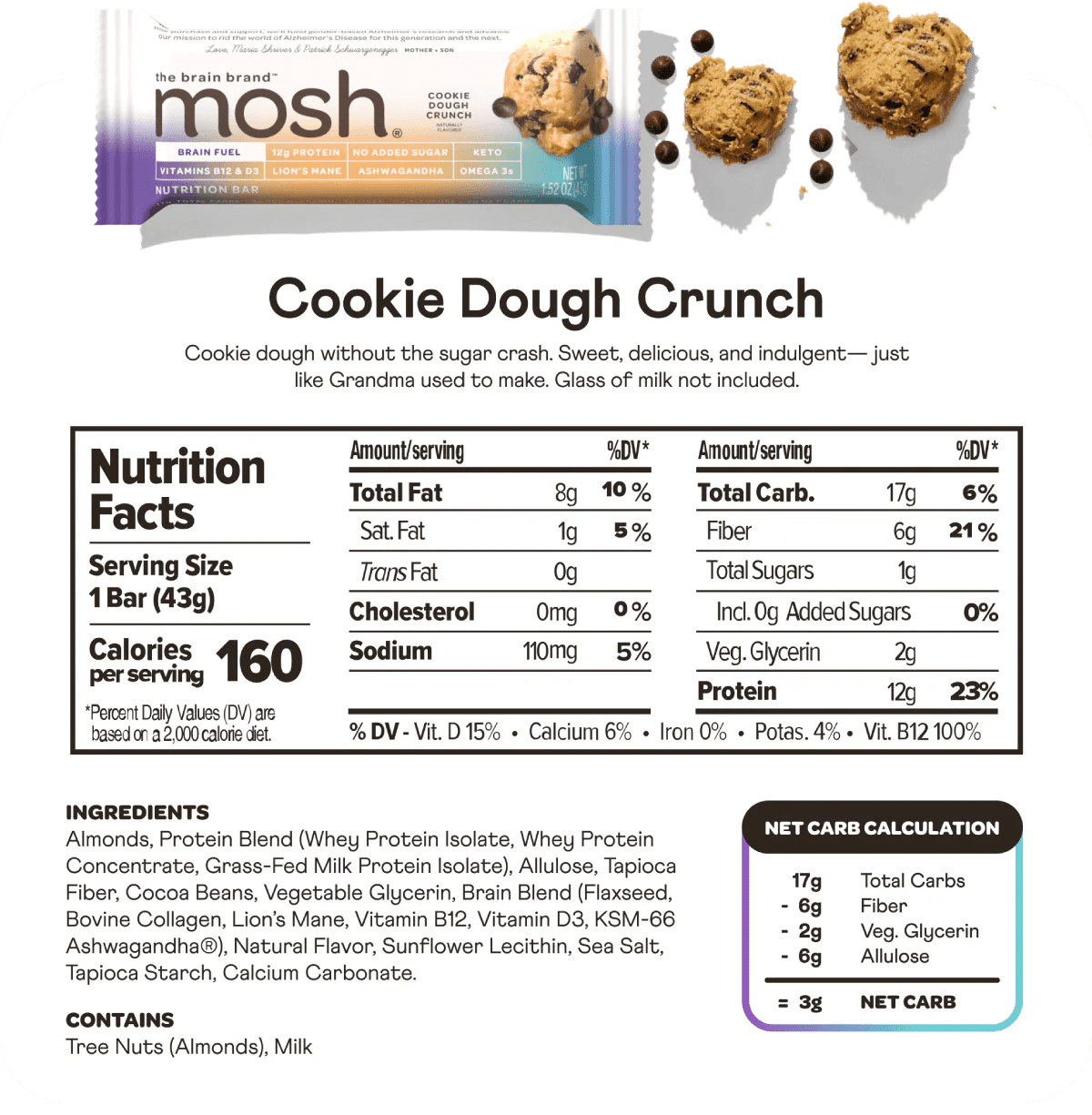 MOSH Cookie Dough Crunch Protein Bars GlutenFree & Keto