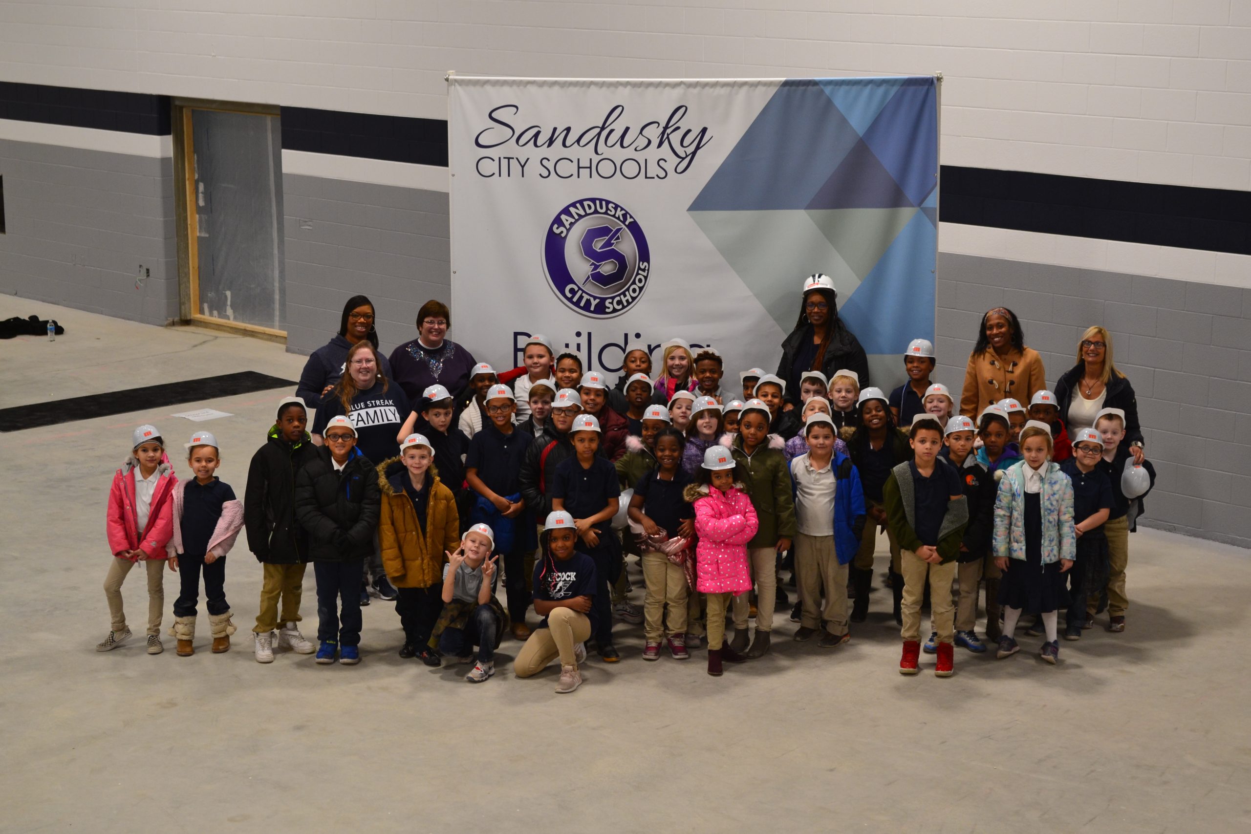Mosser Sandusky School New Intermediate School Gym Floor Signing