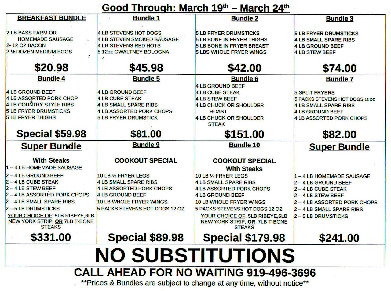 "Quality Meat at Low Prices" Moss Foods Inc.
