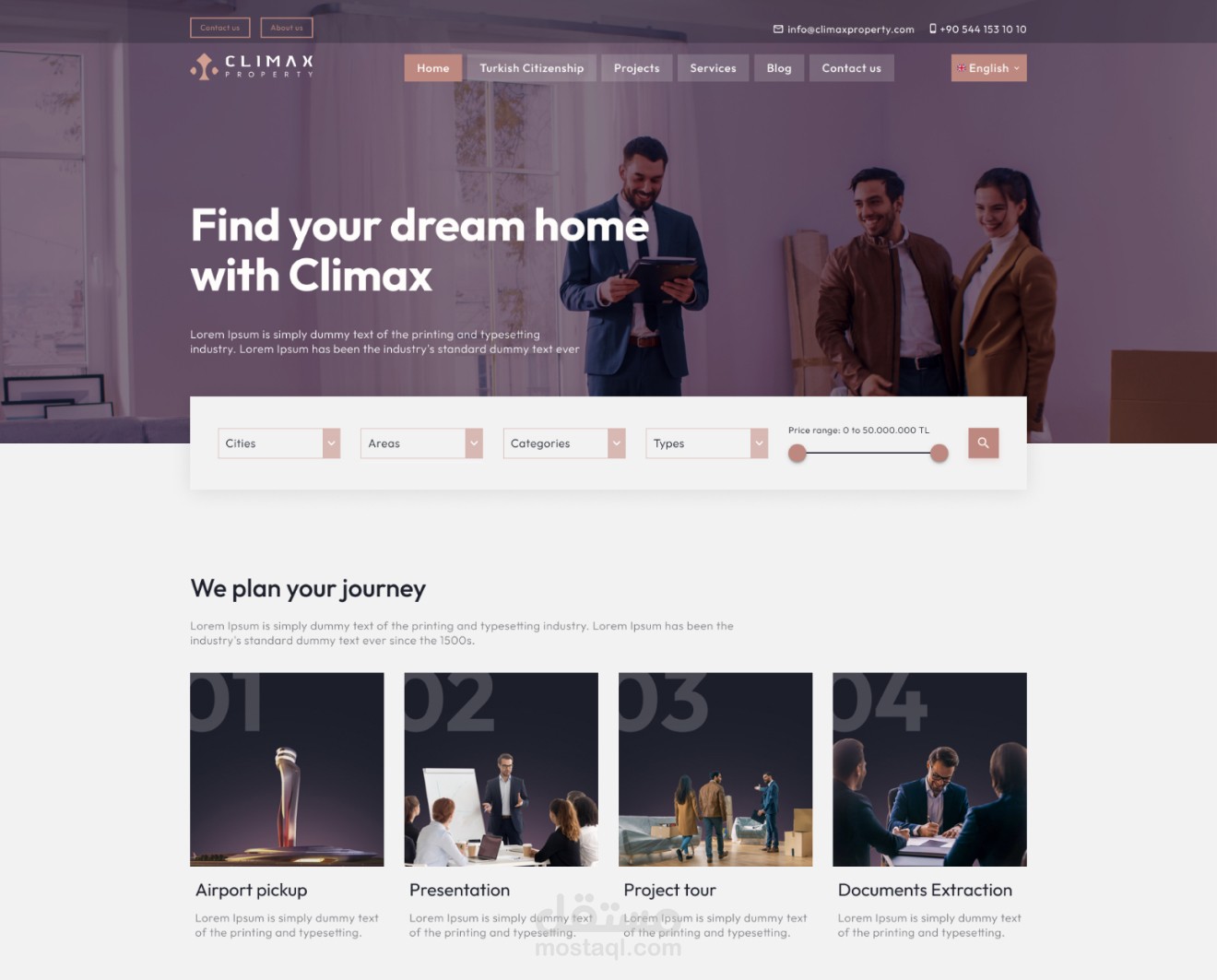 Climax Property website design مستقل