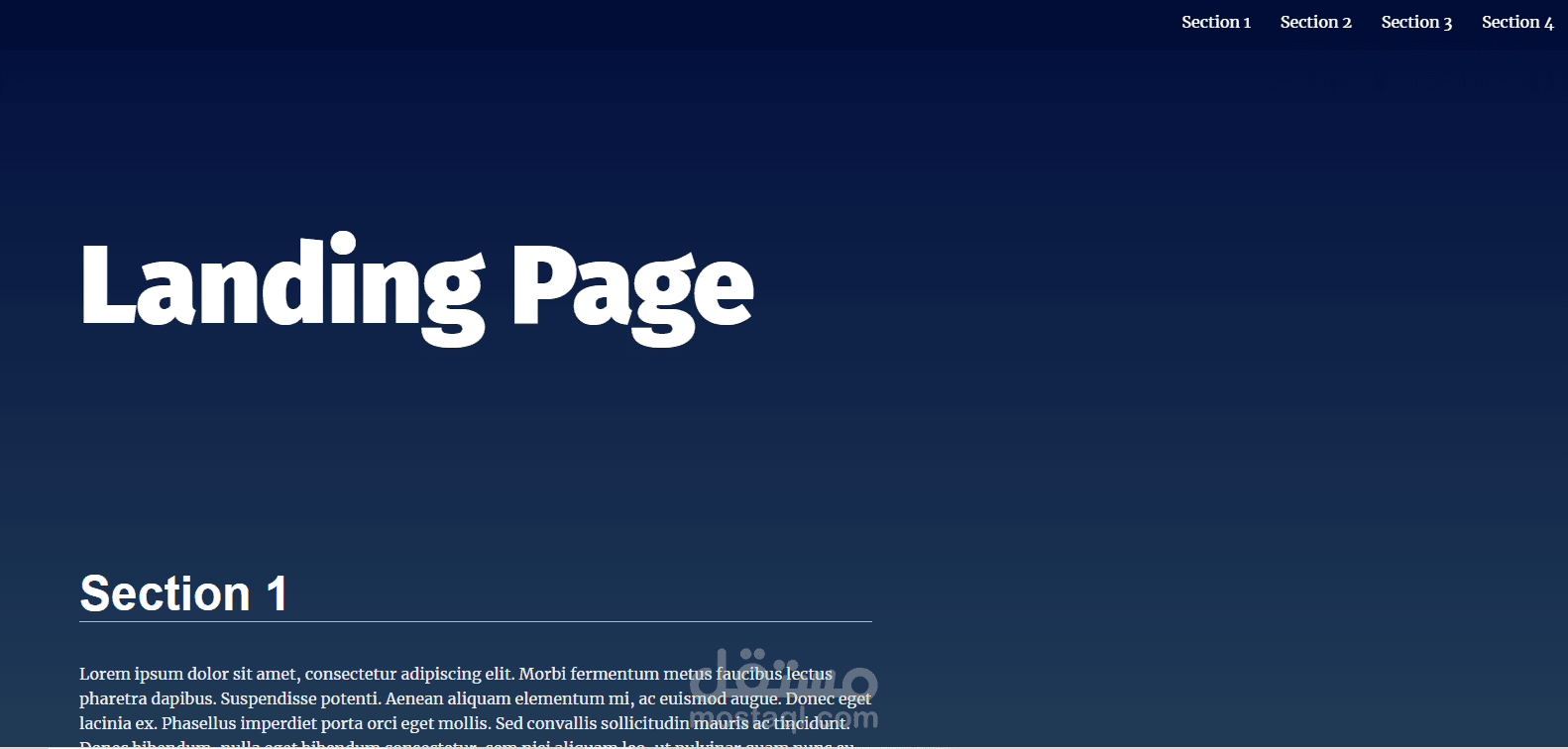 Landing Page Project مستقل