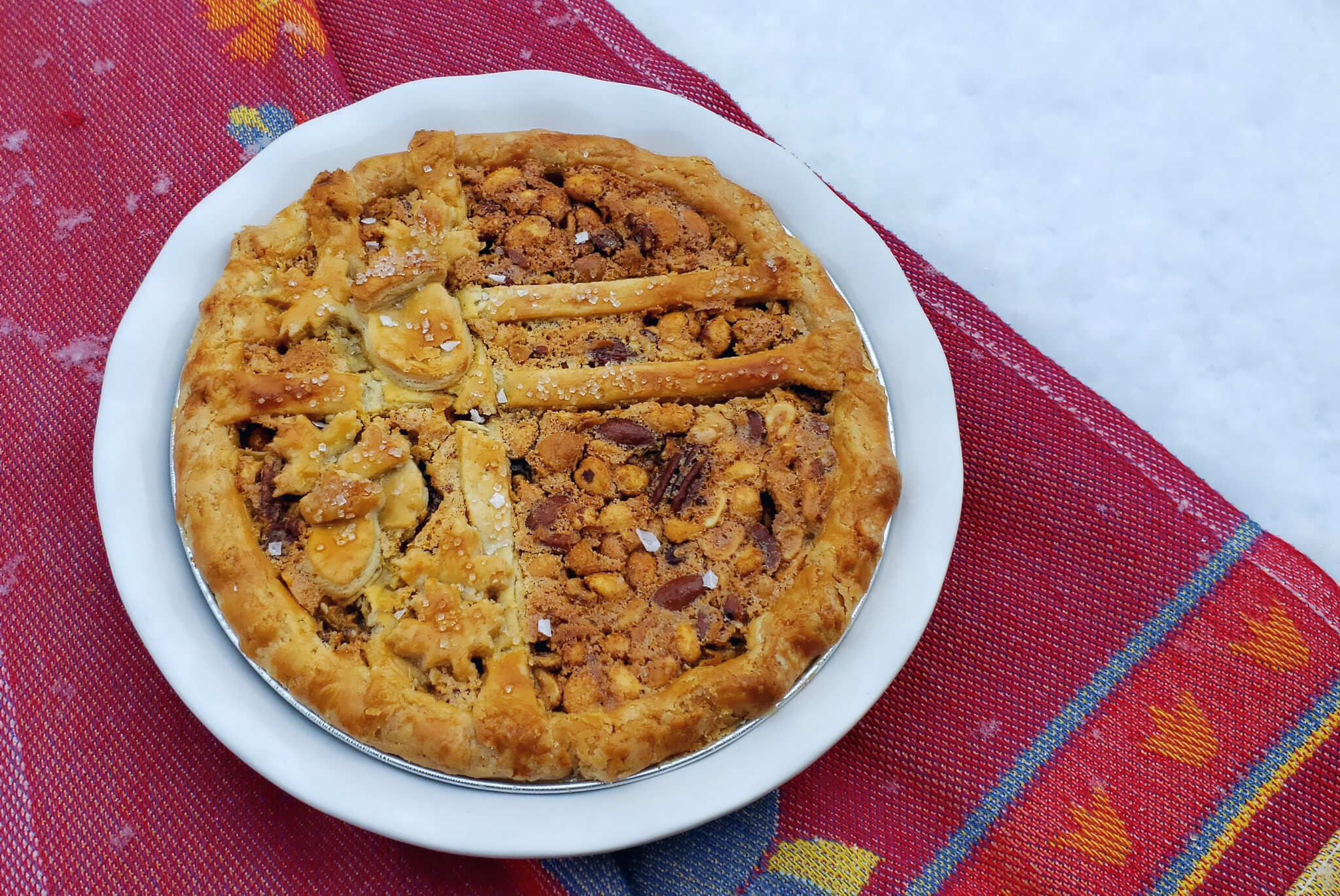 Perfect Salted Mixed Nut Pie bakes up in 1 hour