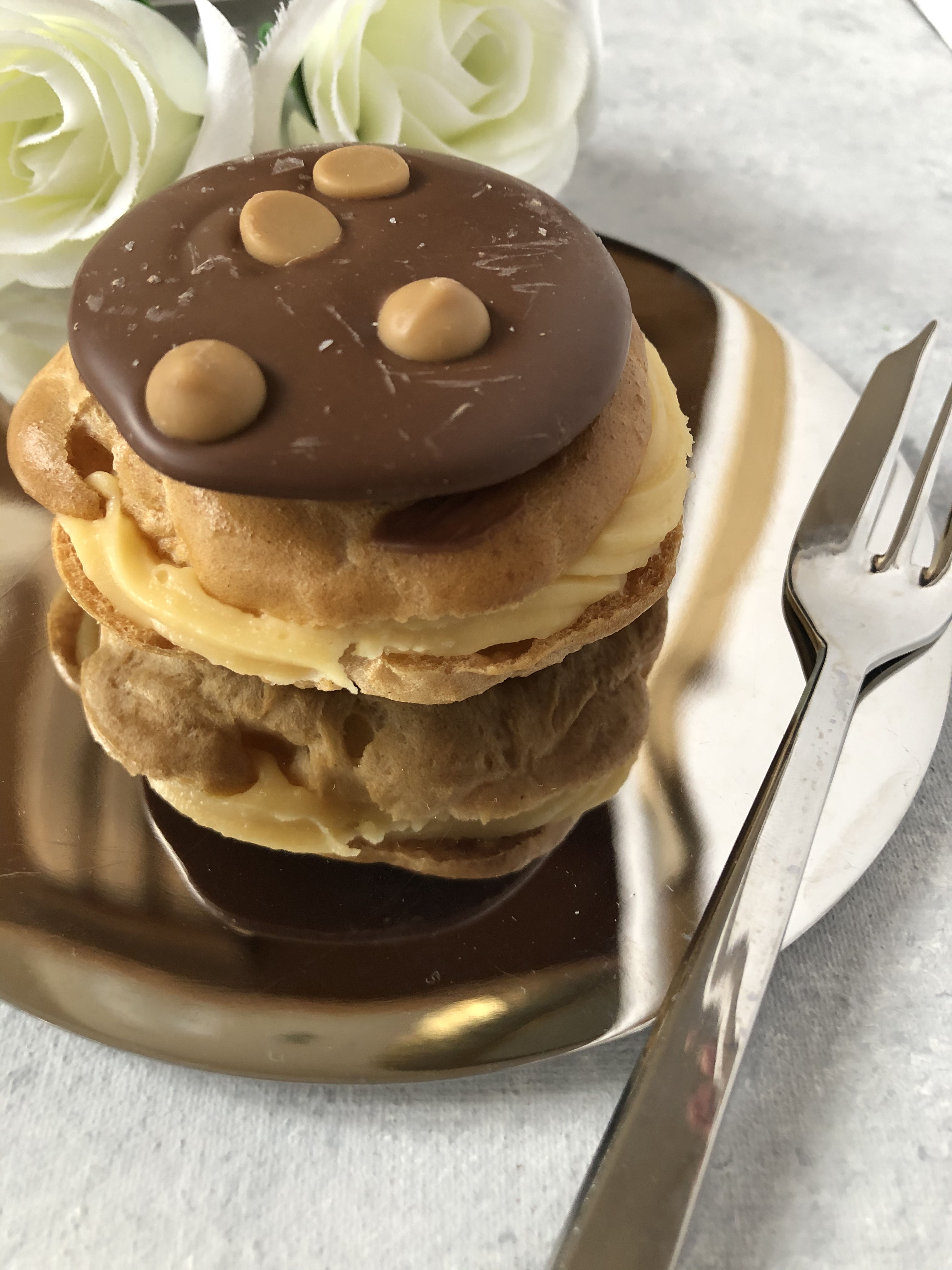 salted caramel choux bun