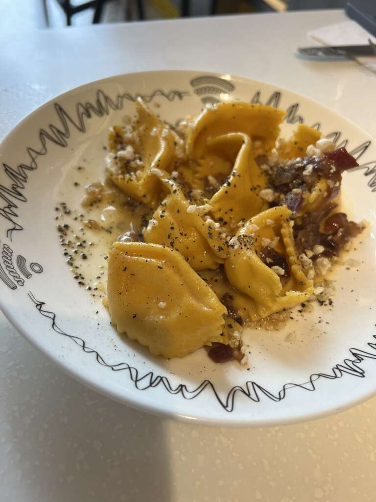 Stuffed egg yolk at Spagnoletti
