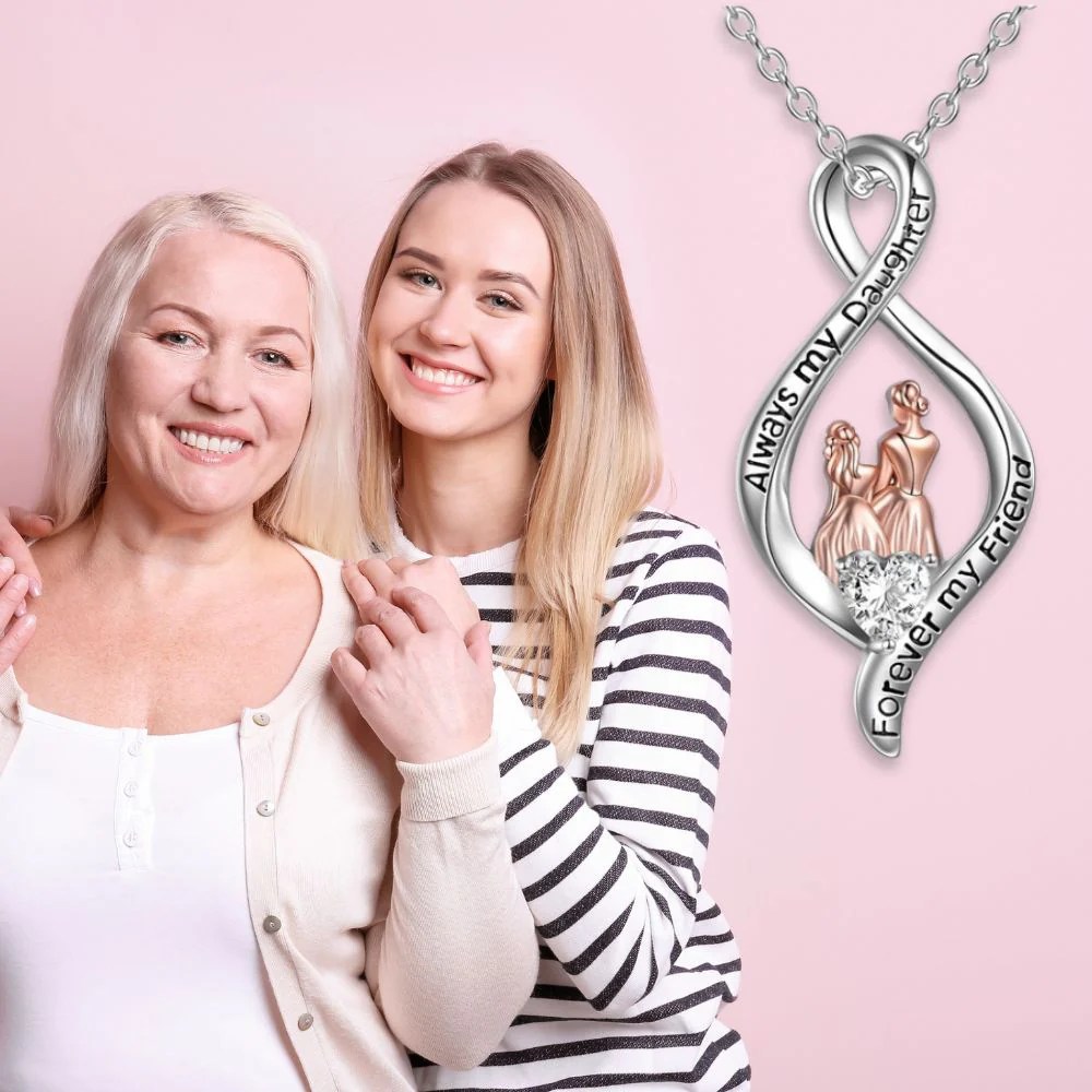 Always My Daughter Forever My Friend Sterling Silver Necklace Mostly