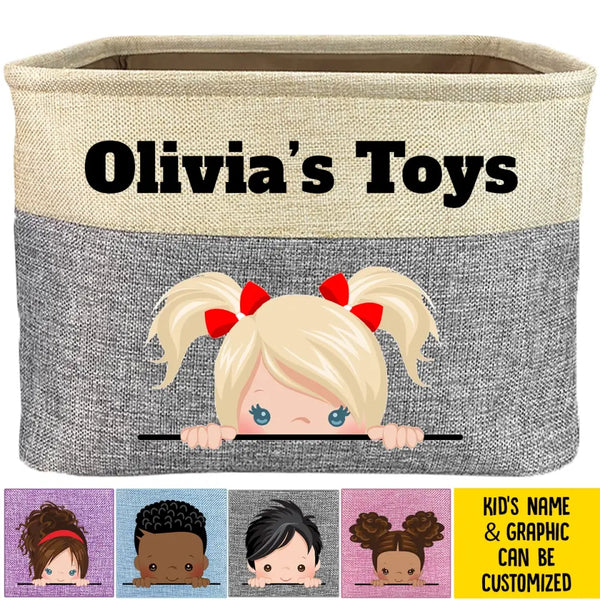 Personalized Toy Storage Box & Organizer For Kids Mostly Pillows