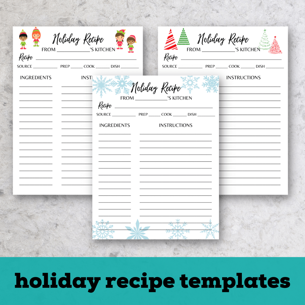 holiday recipe templates