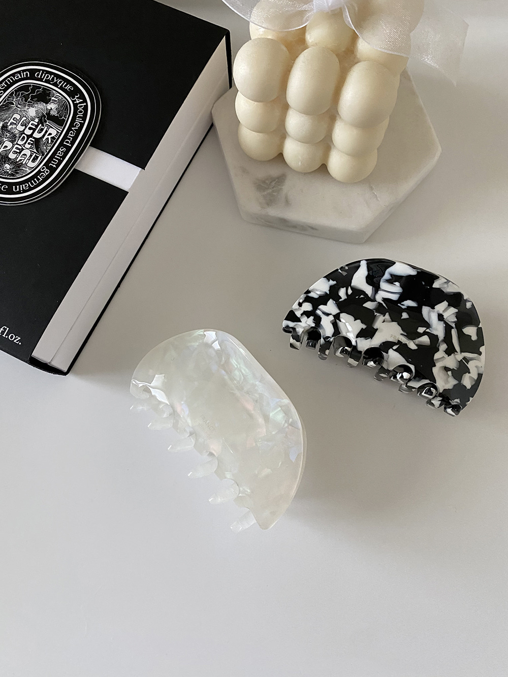 grava marble hairclip (2color) MOSXE