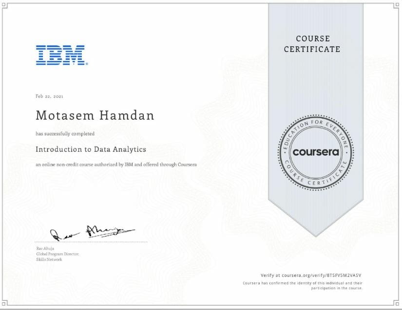 IBM Introduction to Data Analytics Course Review From Coursera