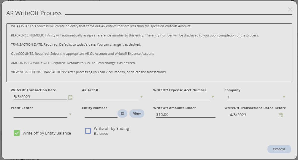 AR WriteOffs Motility Software Solutions
