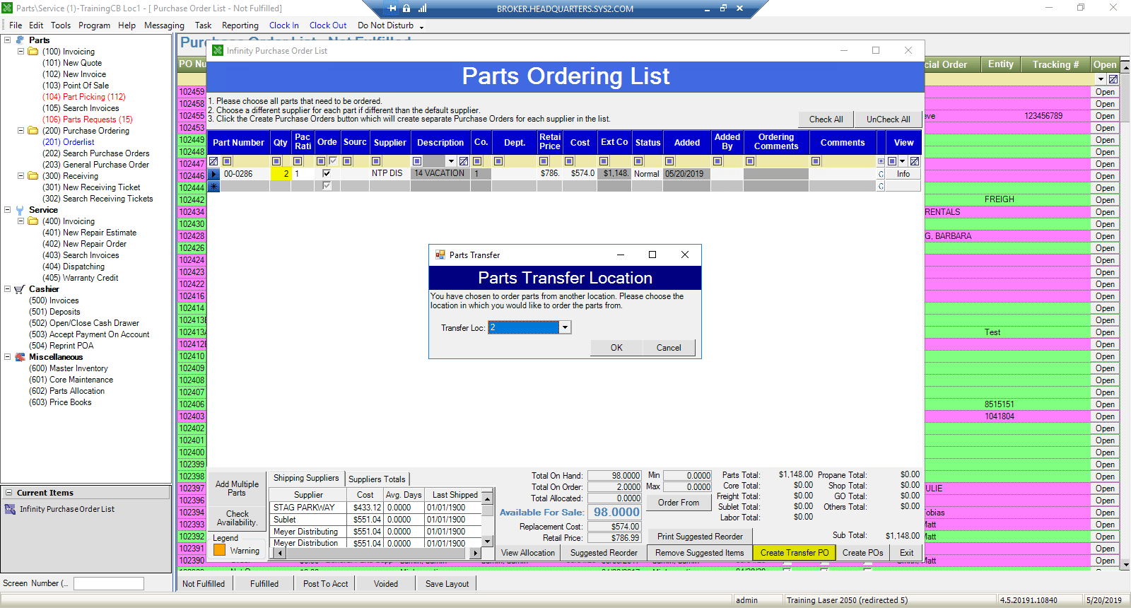 Transfer Parts Motility Software Solutions
