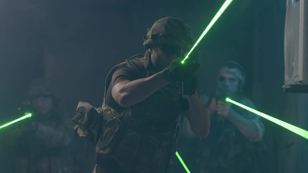 Special Forces With Laser Sights Stock Video Motion Array