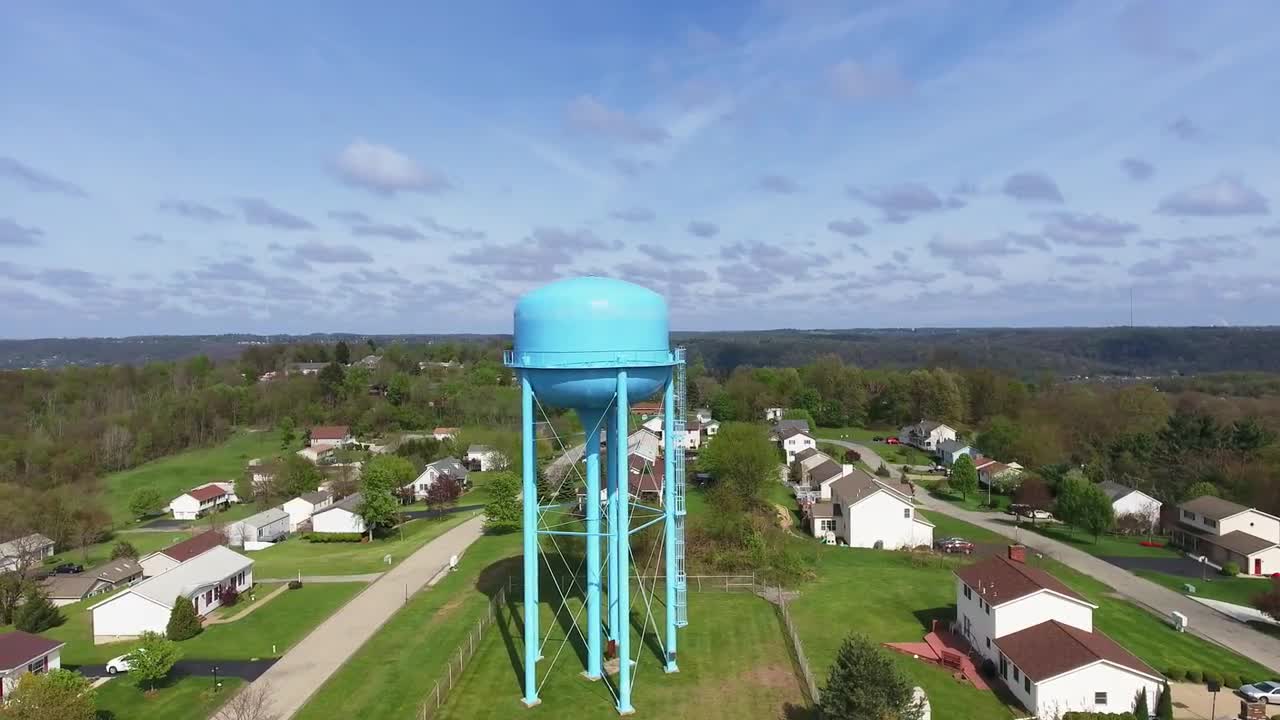 Water Tower In Pennsylvania Stock Video Motion Array