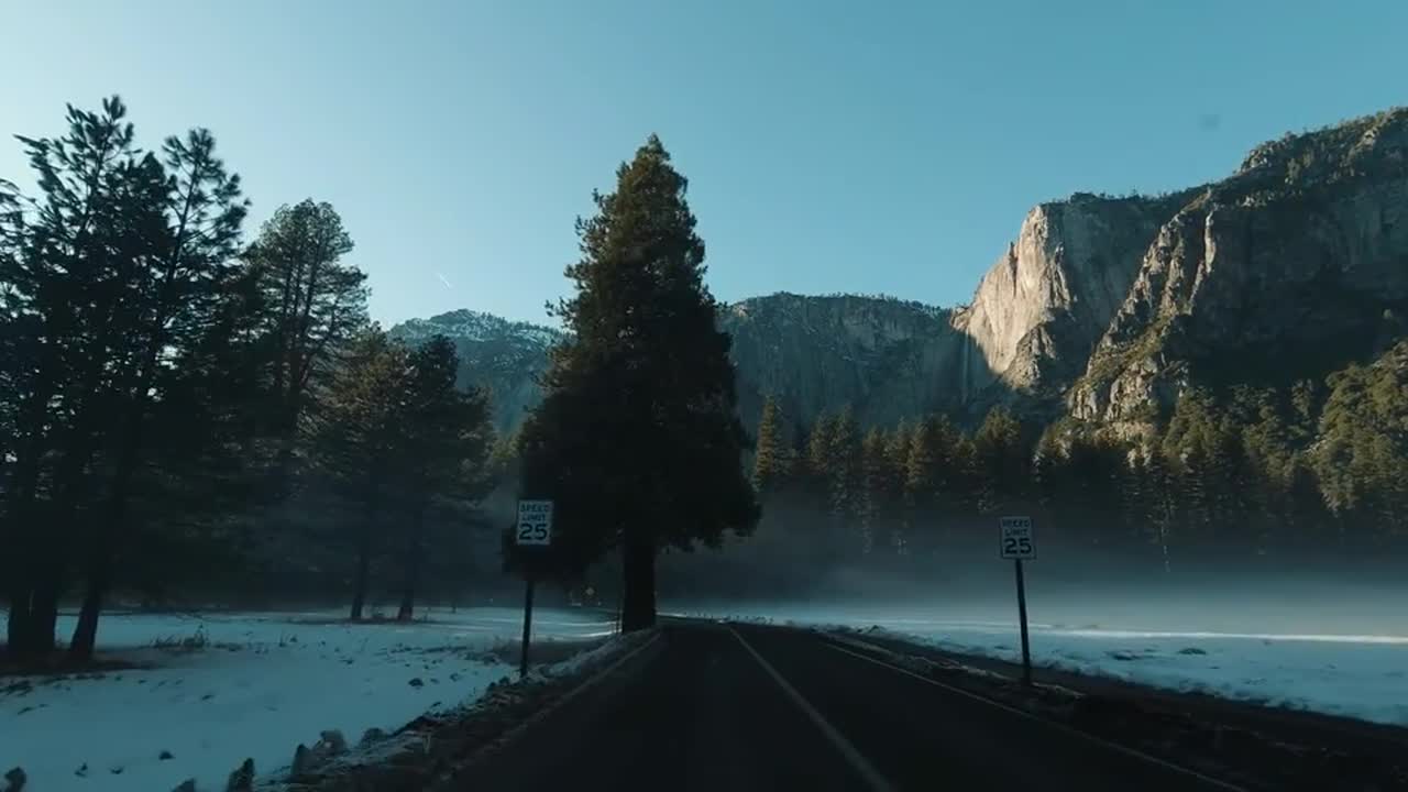 Driving Car In Yosemite National Park Stock Video Motion Array