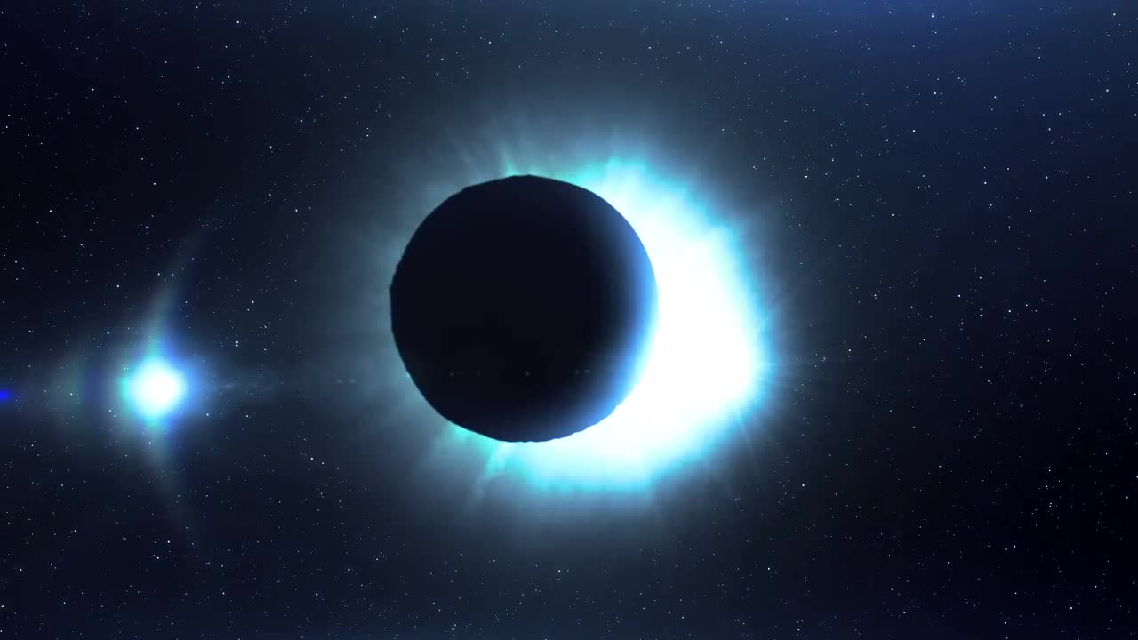 Futuristic Blue Solar Eclipse Stock Motion Graphics Motion Array
