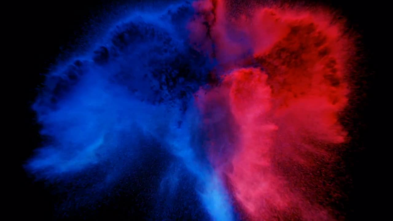 BlueRed Exploding Color Powder Stock Video Motion Array