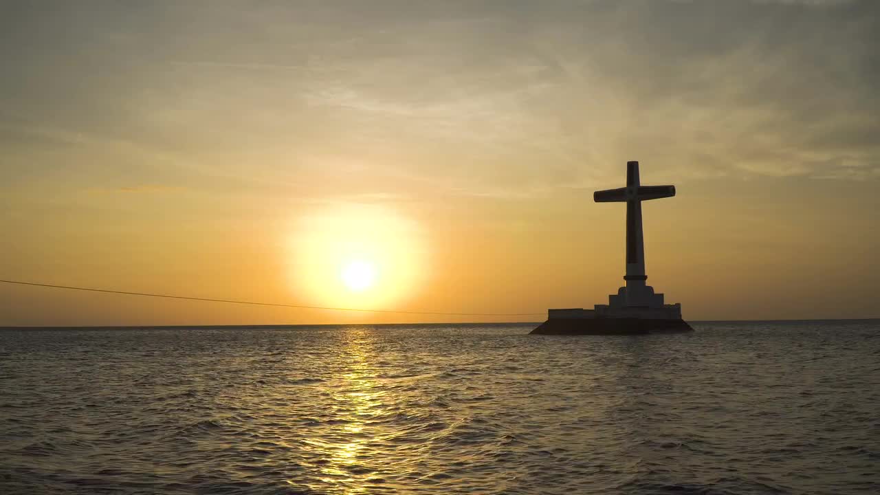 Cross At Sea Stock Video Motion Array