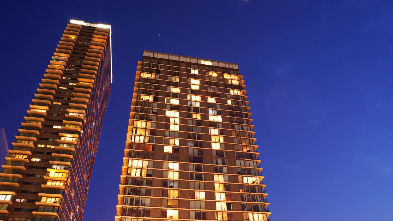 Sunset Over Apartment Buildings Stock Video Motion Array