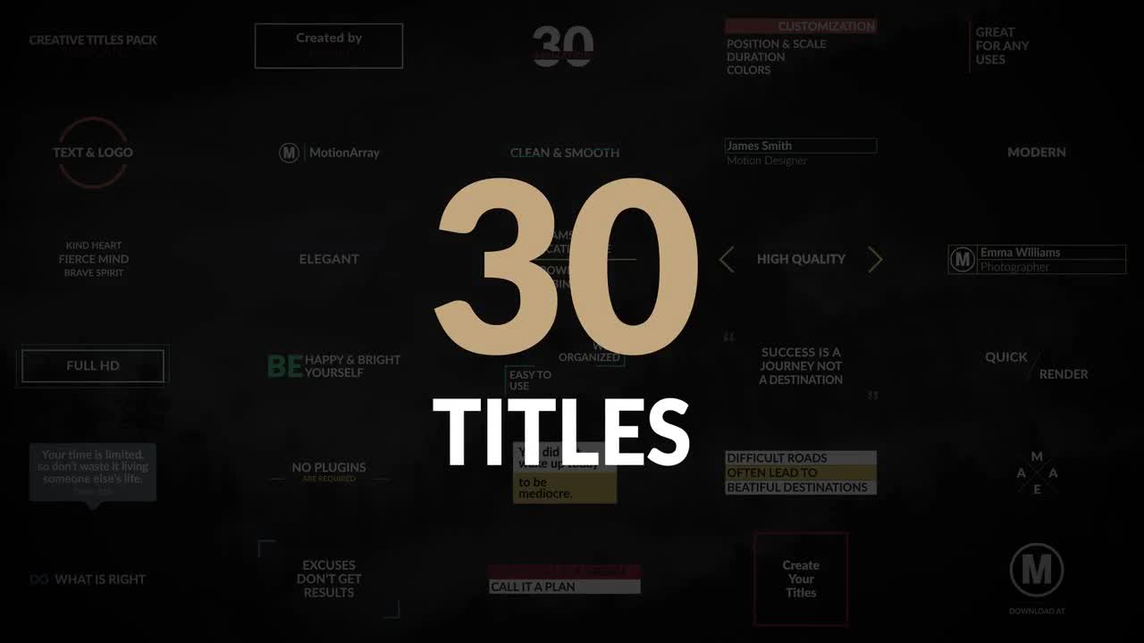 Creative Titles Pack After Effects Templates Motion Array