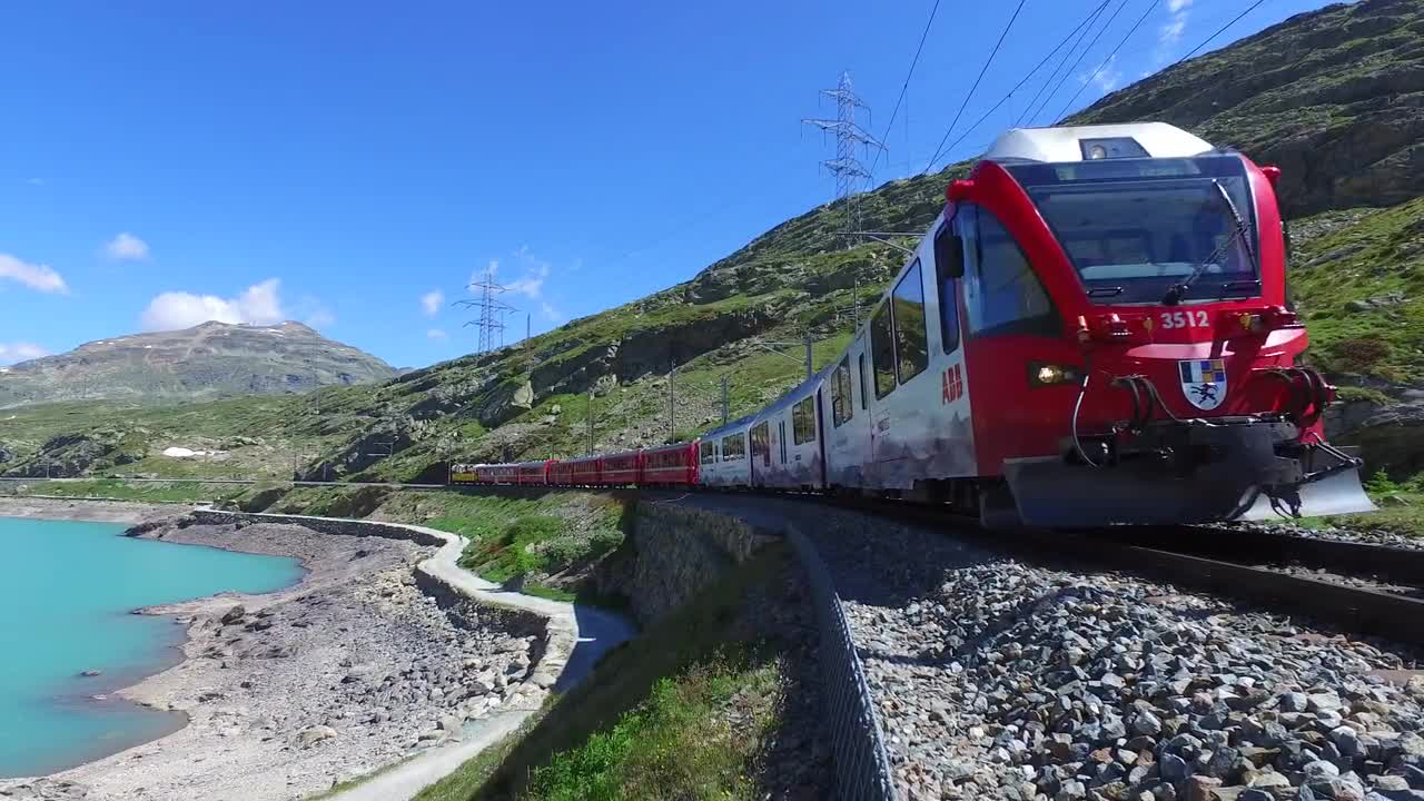 Bernina Express, Unesco World Heritage Stock Video Motion Array