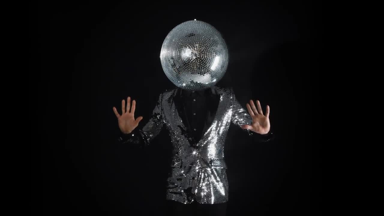 Man With A Disco Ball Head Dancing Stock Video Motion Array