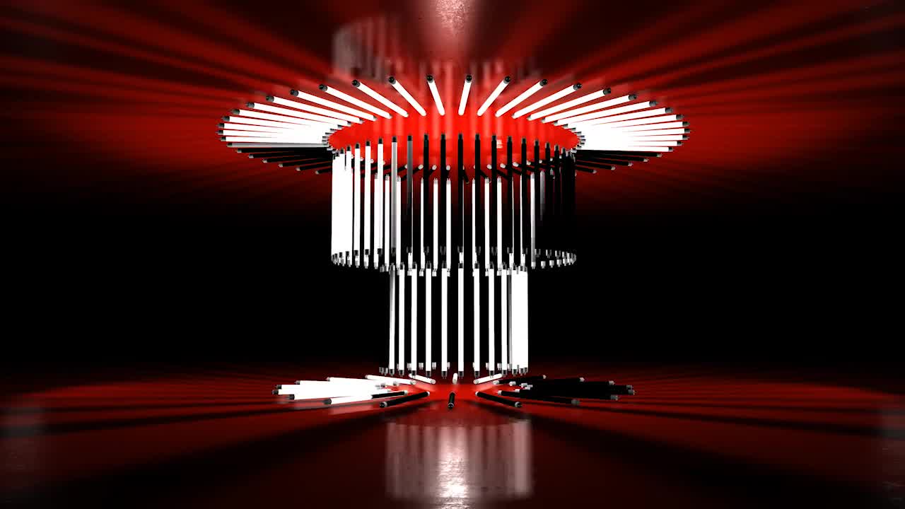Fluorescent Tube Light Art Installation Stock Motion Graphics