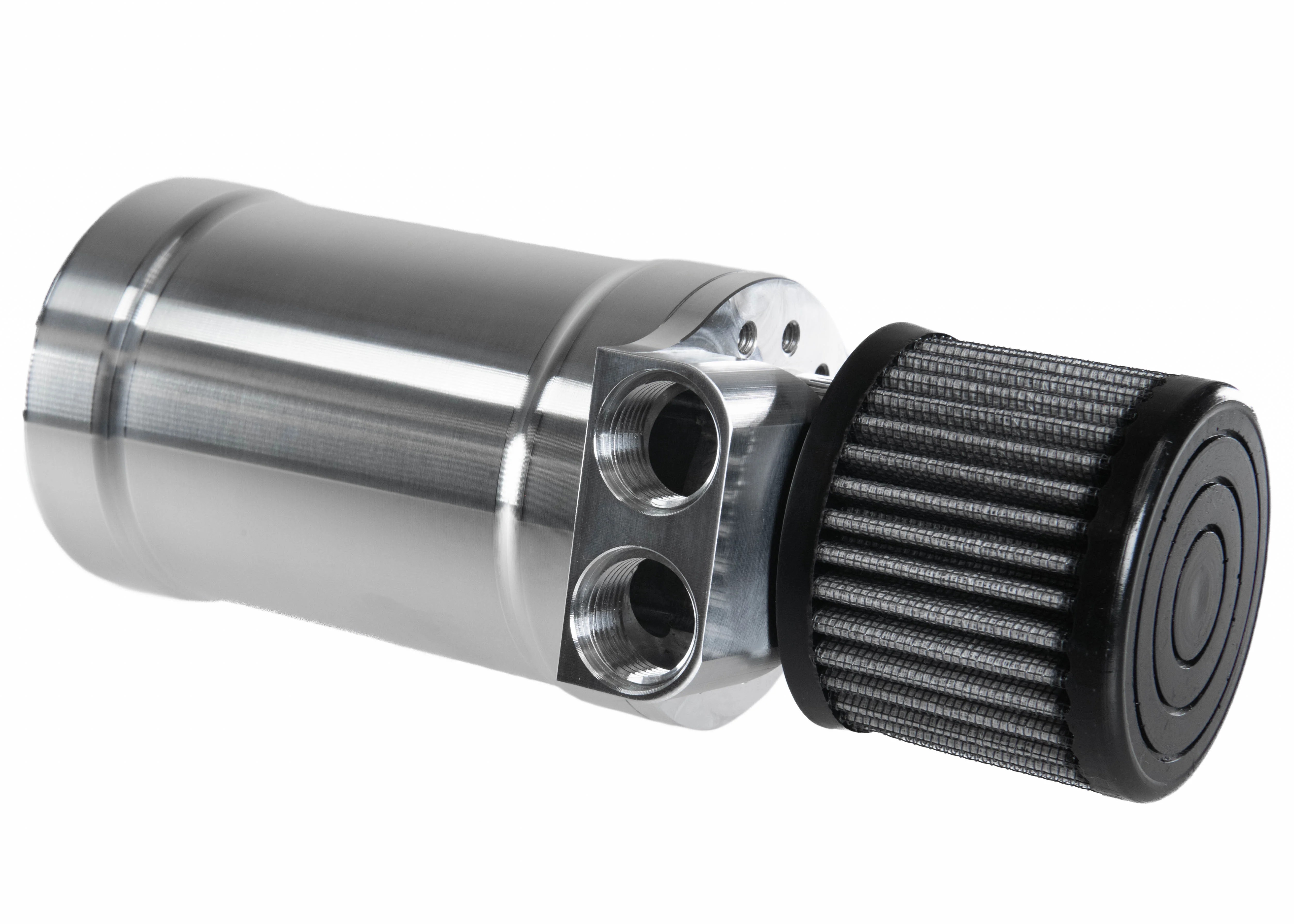 Motion Raceworks Top Loader Billet Oil Catch Can Bare Aluminum ( Dual