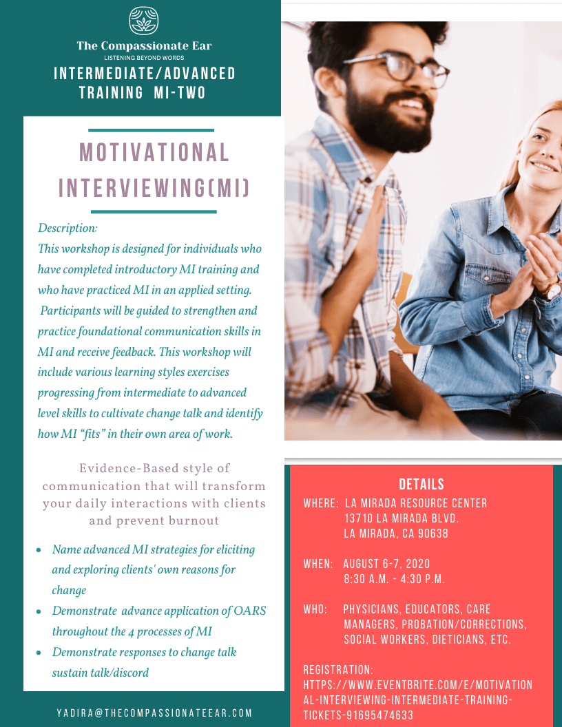 La Mirada, CA USA Intermediate Motivational Interviewing Network of