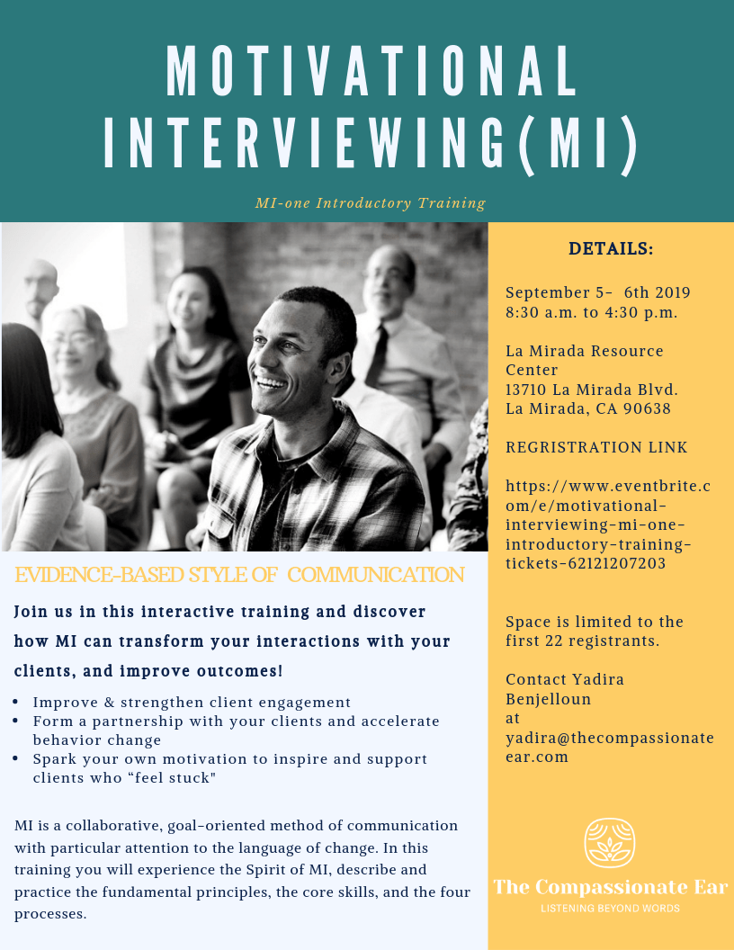 La Mirada, CA USA Introductory Motivational Interviewing Network of
