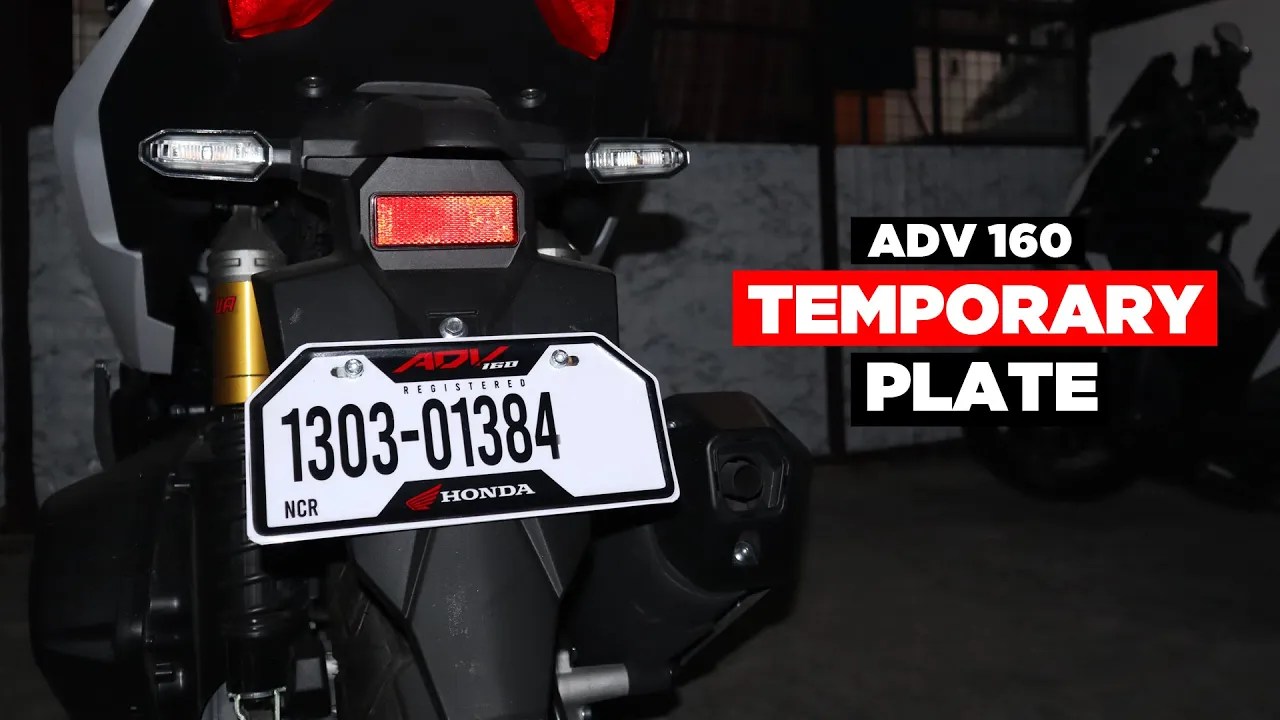ADV 160 Temporary Plate MotobeastPH