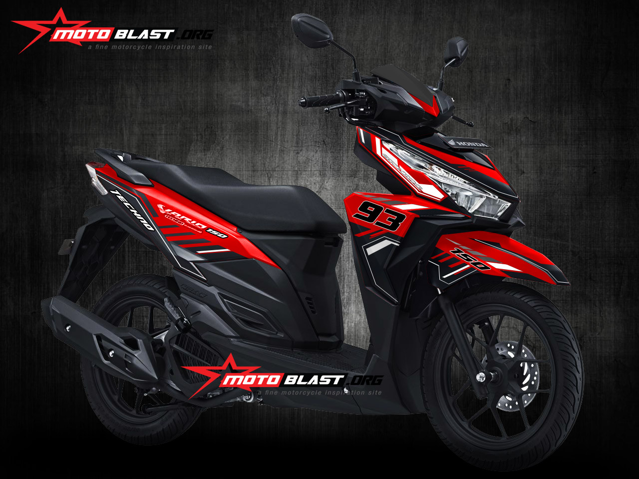 Graphic Kit Honda Vario 150Esp RED Hi Tech MOTOBLAST