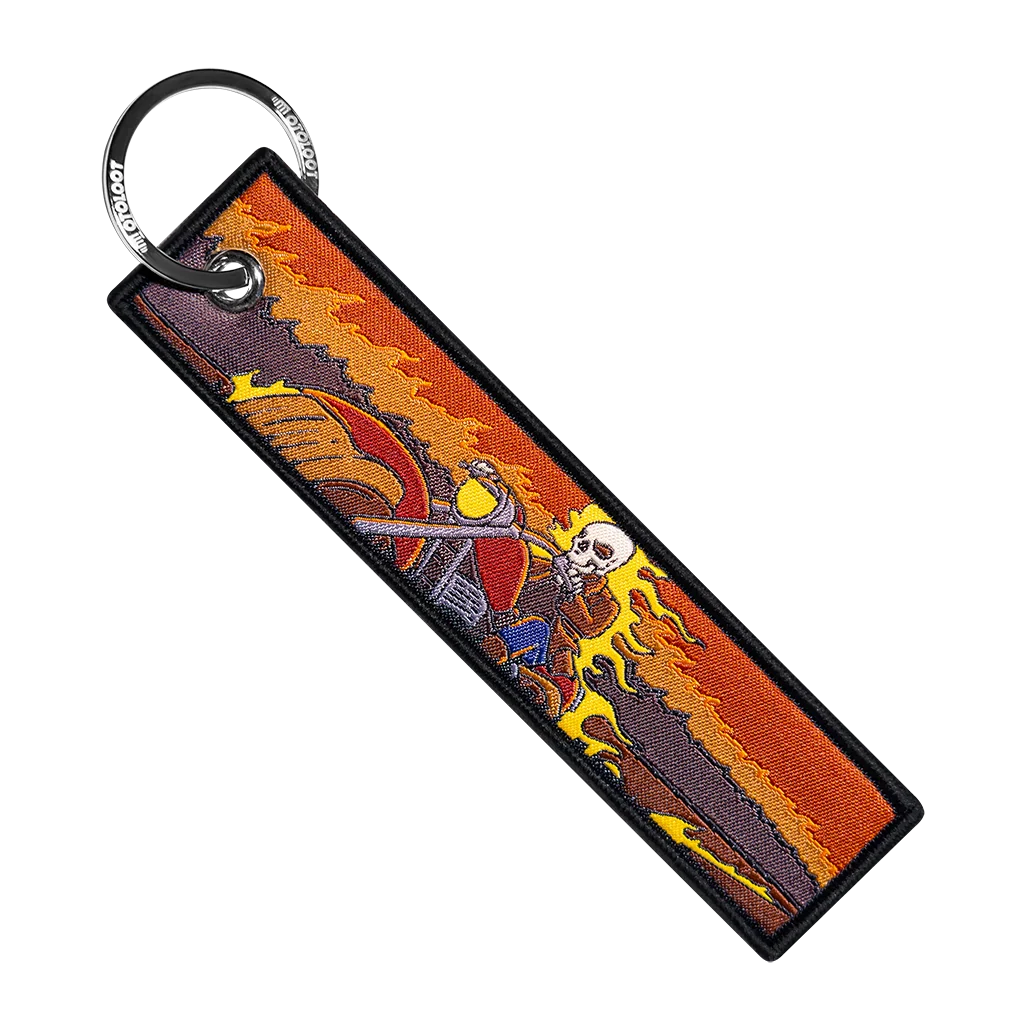Fiery Cruiser Motorcycle Keychain Moto Loot