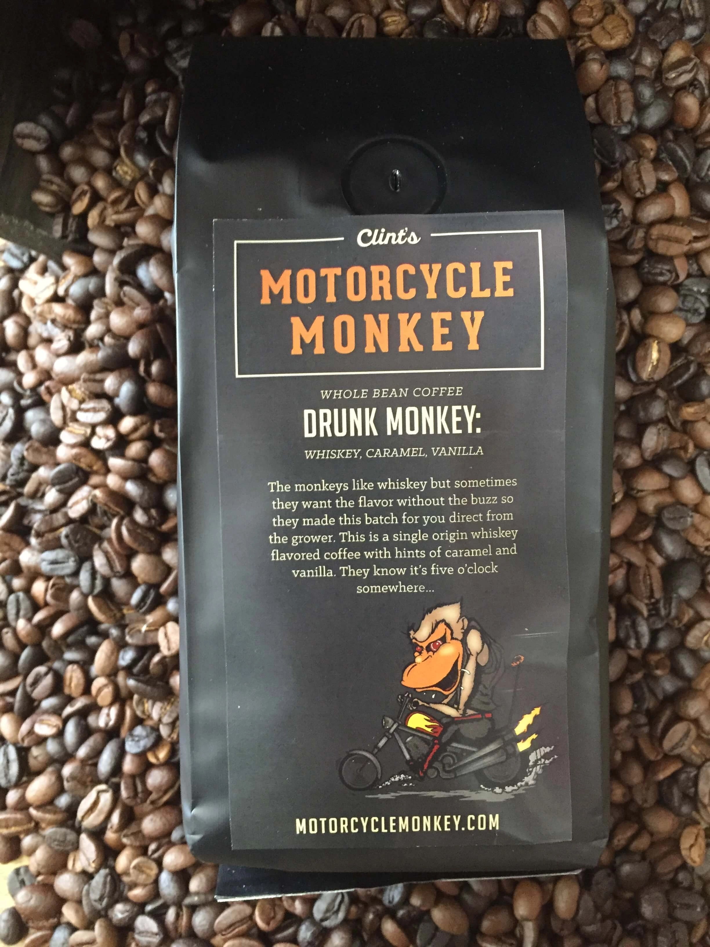 Drunk Monkey Whiskey, Caramel and Vanilla Flavored Coffee