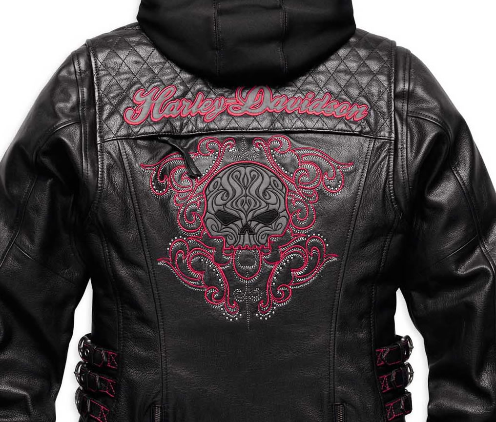 HarleyDavidson Women's Scroll Skull 3in1 Motorcycle Jacket