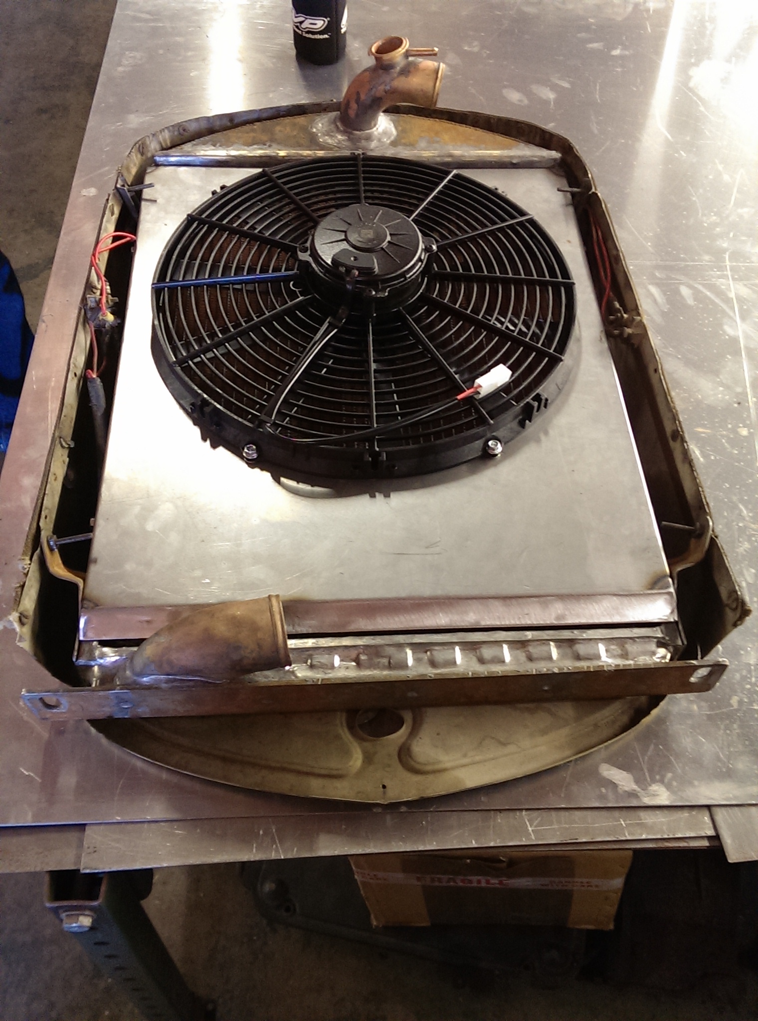 1930 Ford Model A Stampede Rod Custom Radiator & Electric Fan Shroud