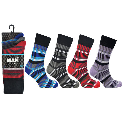 6 Pairs Mens Stripe Socks MotoSoko Marketplace