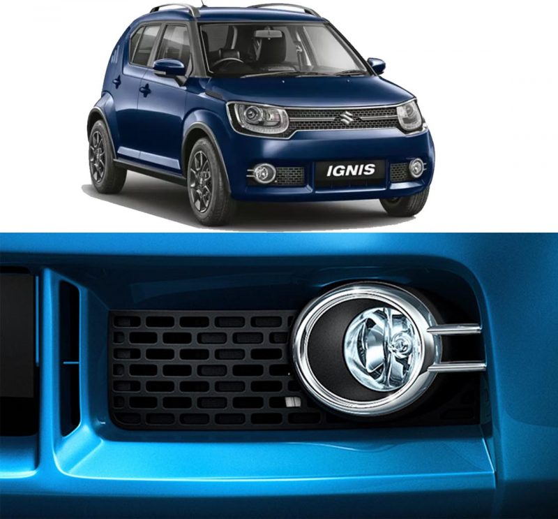 Maruti Suzuki Ignis Fog Lamp kit with Chrome Lining Cover 55W Motovil