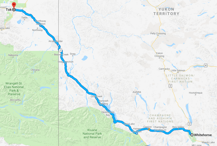 Alaska Whitehorse, YT > Tok, AK
