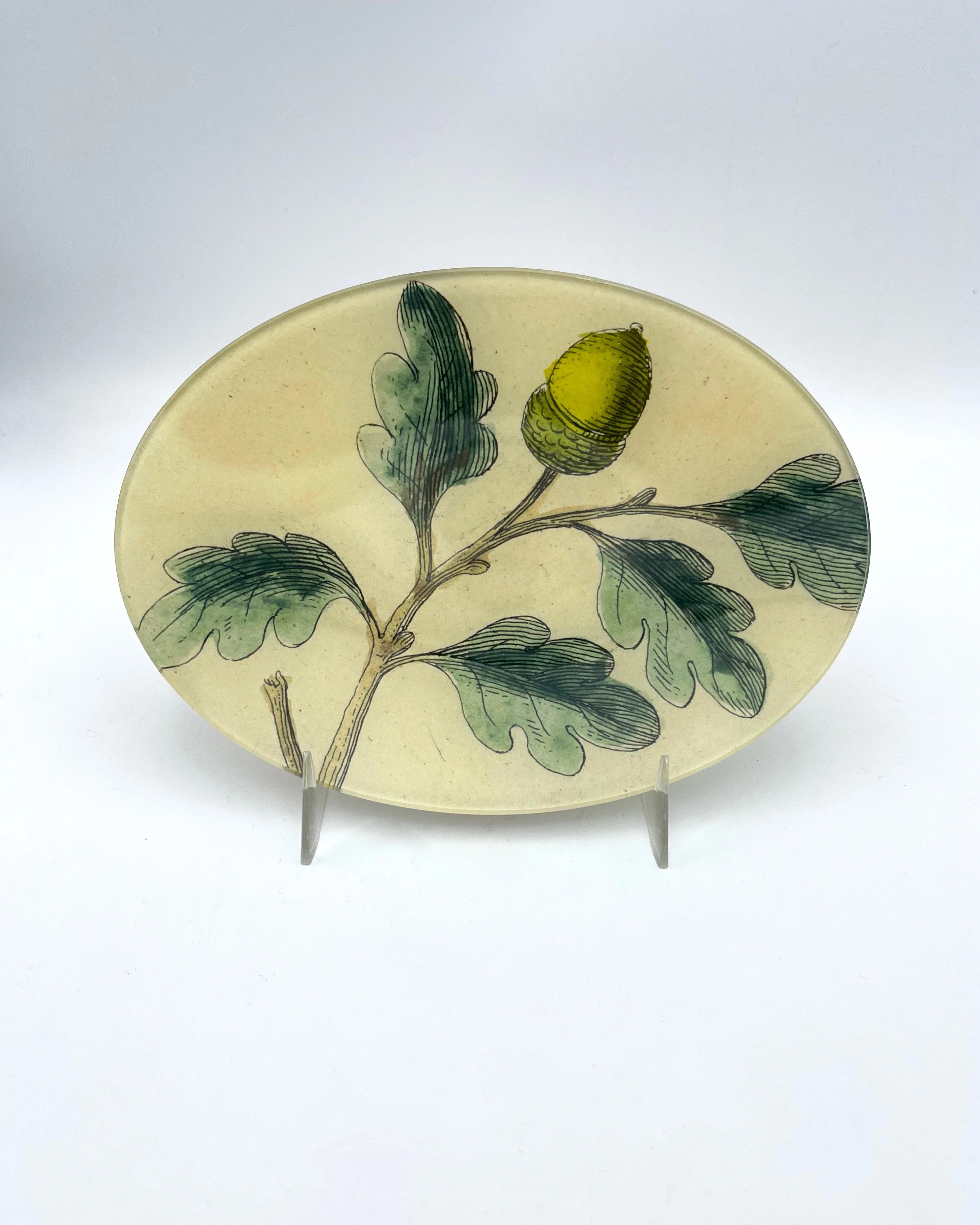 John Derian 5 x 7" Oval Plate MOTTO Harvard Square