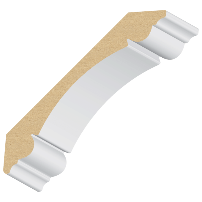 Double Bead Carolina MDF Crown Moulding 11/8" x 73/16" MouldingBase