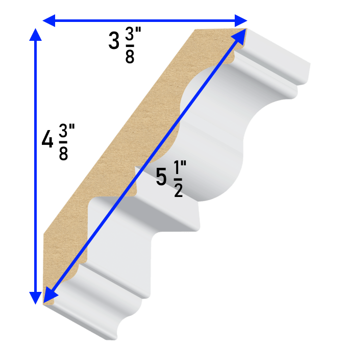 Dentil Ready MDF Crown Moulding 13/16" x 51/2" MouldingBase