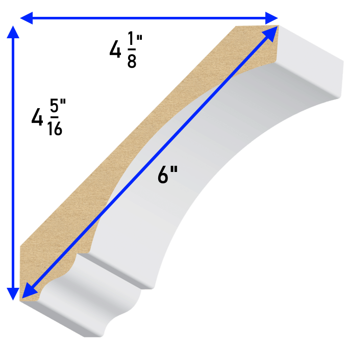 Ogee MDF Crown Moulding 7/8" x 6" MouldingBase