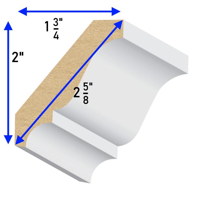 Colonial MDF Crown Moulding 9/16″ x 25/8" MouldingBase
