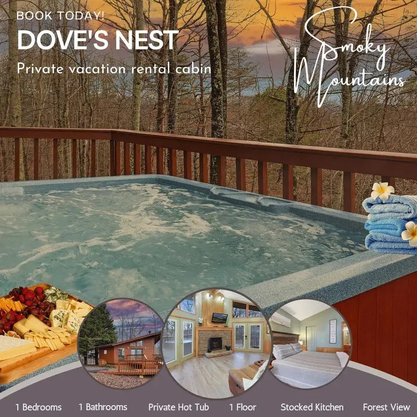 Dove's Nest An award winning, honeymoon cabin!