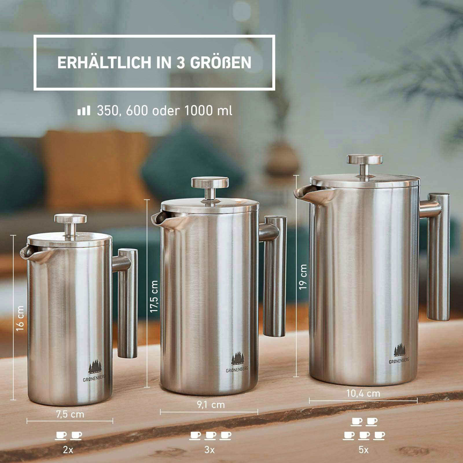 Groenenberg French Press Edelstahl 0,6l MountainBus