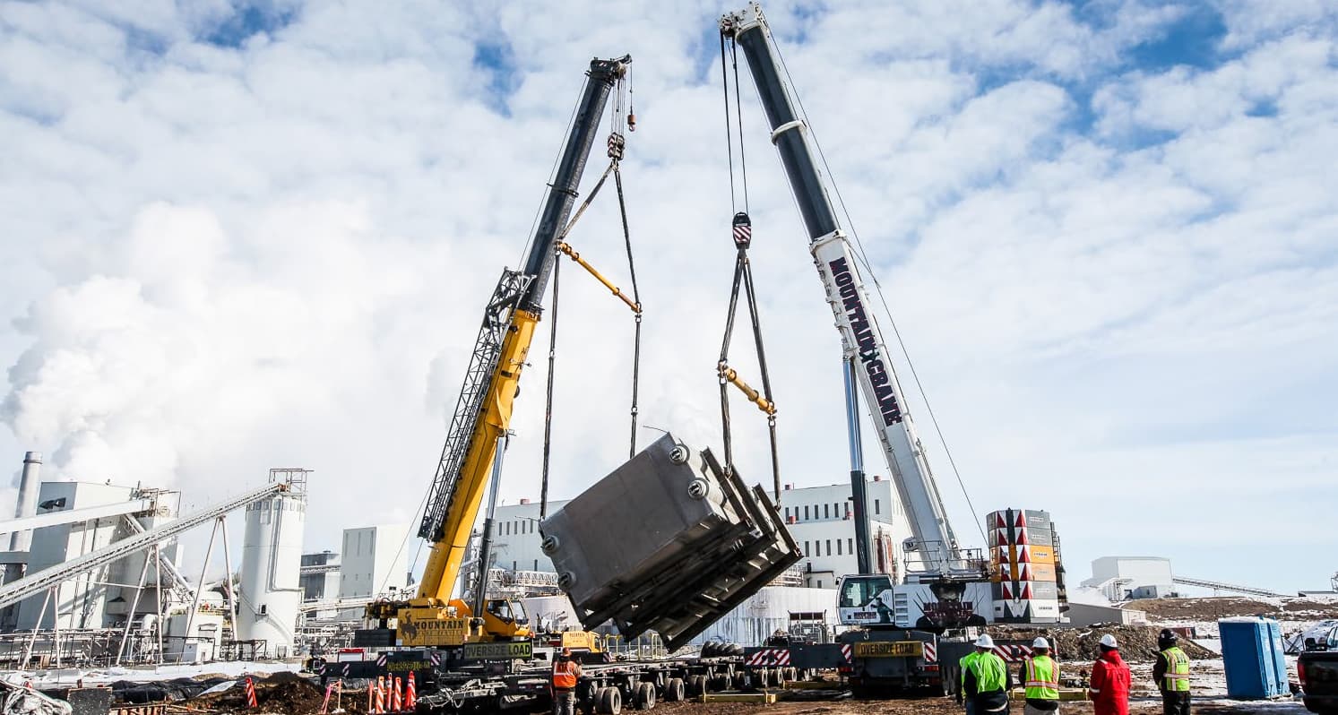 Two Crane Pick or Pick and Trip Mountain Crane Service