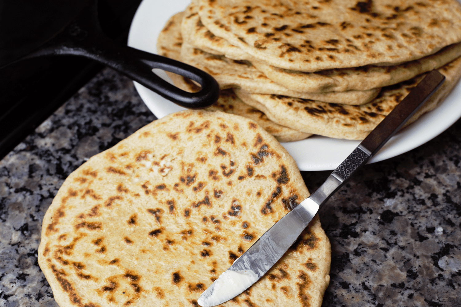 Roasted Garlic Naan Mountain Cravings