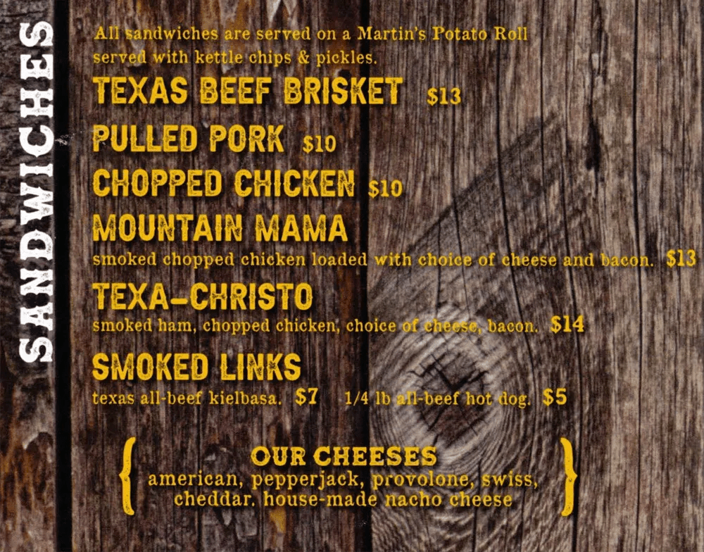 Our Menu Mountaineer Meat Smokers