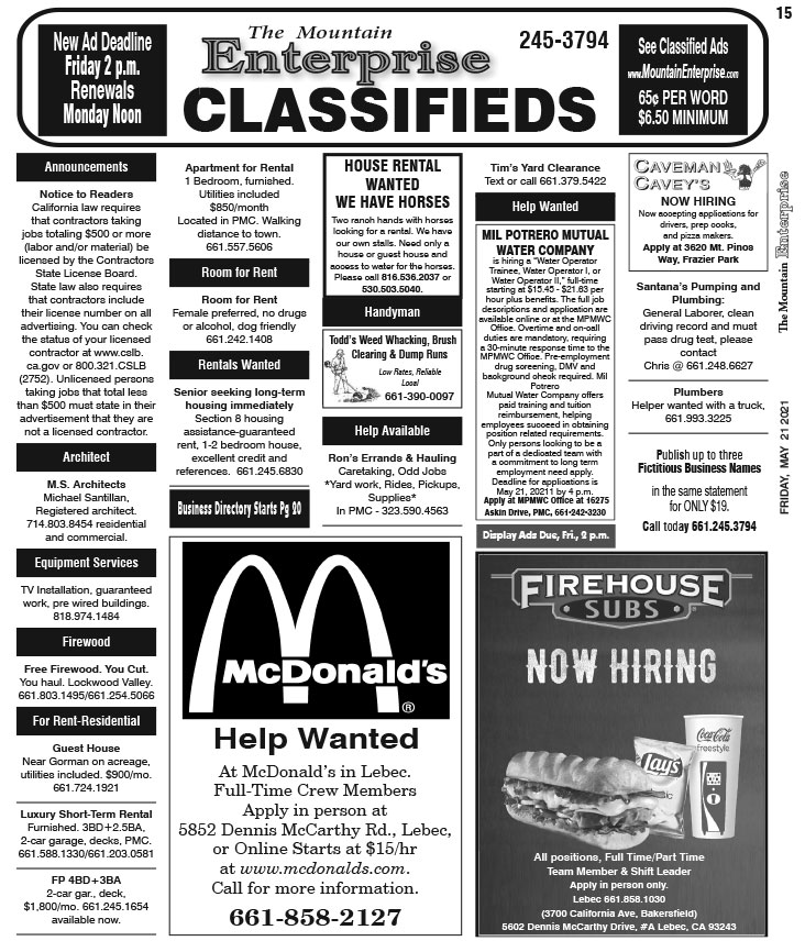 E15CLASS The Mountain Enterprise